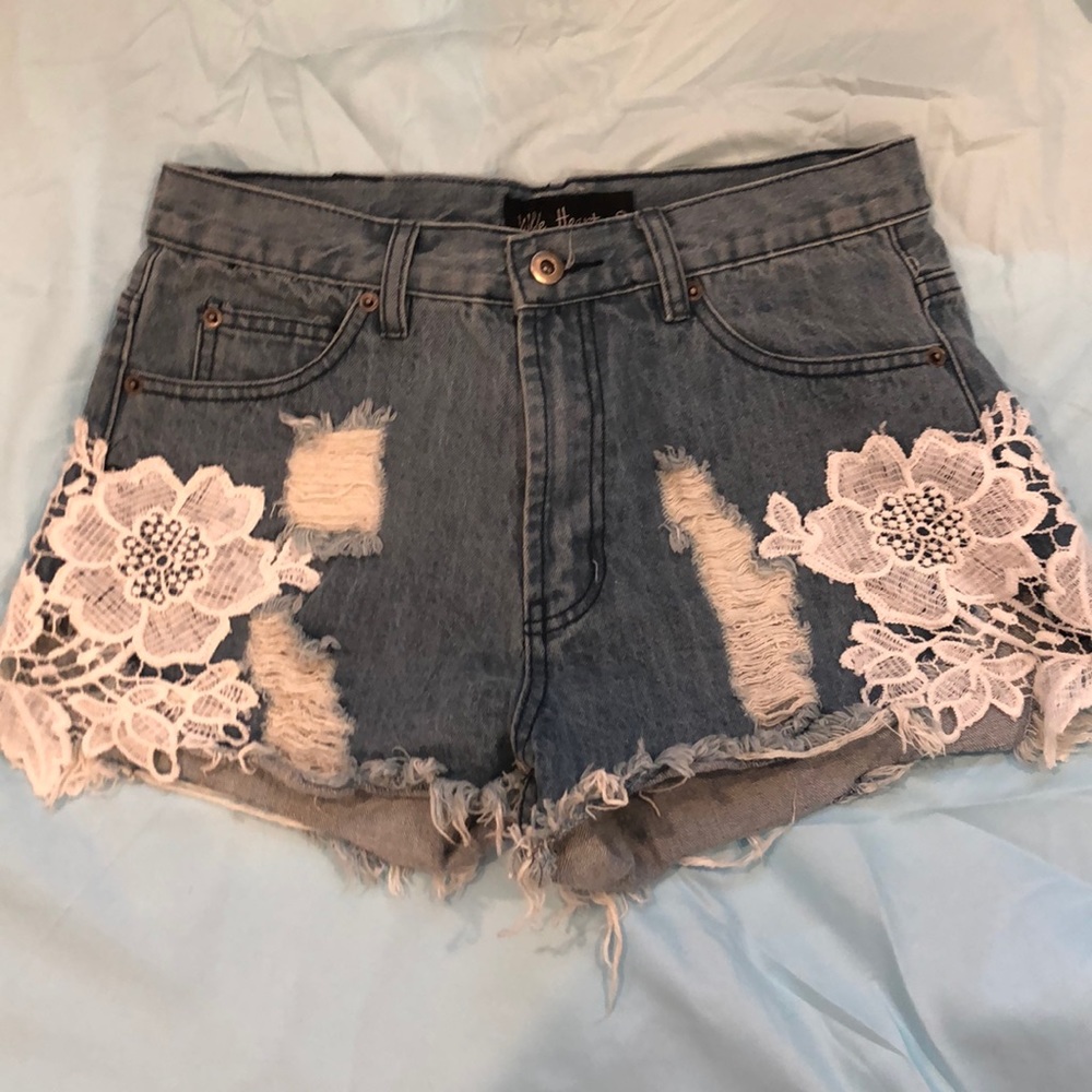 White floral festival shorts